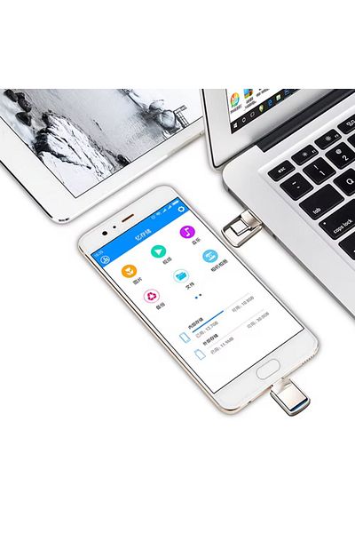 gaman 64 Gb Flash Memory Dual Input USB and Type-C Flash Drive Compatible with Phones 3.0/2.0