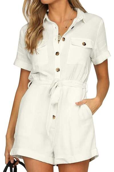 OEM Summer jumpsuit, short, white L