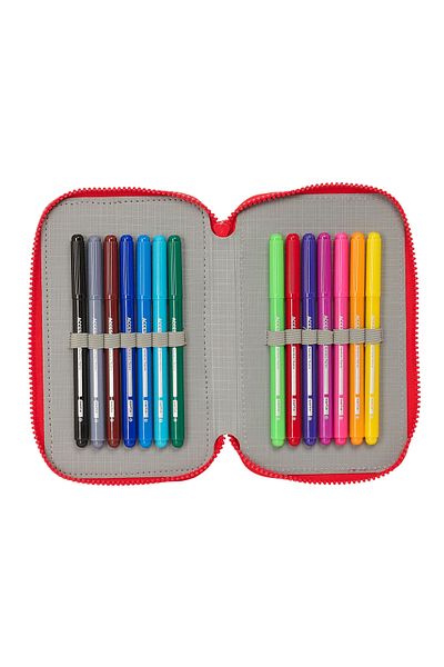Atlético Madrid Triple Pencil Case Atlético Madrid Red 12,5 x 19,5 x 5,5 cm 36 Pieces