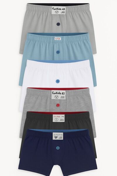 MAVİ QUMSAL Set de 6 boxeri Havlubel pentru băieți