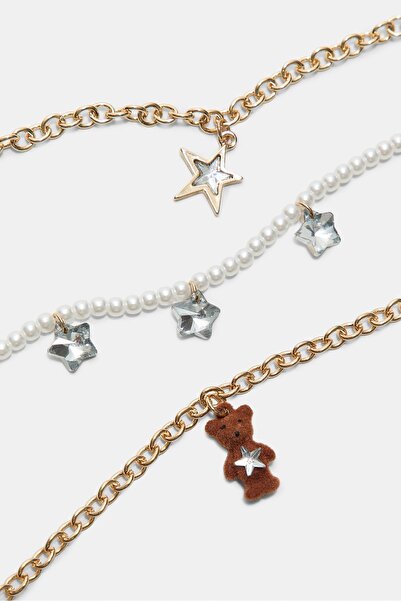 Stradivarius 3'lü Ayıcık Kolye Seti
