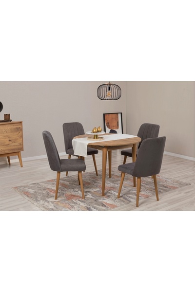 Vivense VİNA AÇILIR YUVARLAK MUTFAK MASA TAKIMI, ATLANTİK SOHO