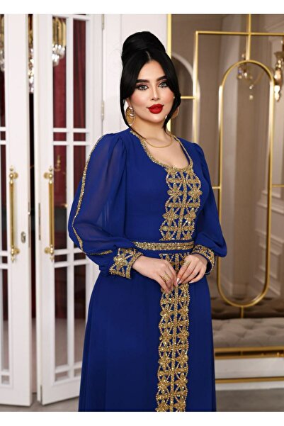 ZENABİYEM Zena Fashion Nakış İşlemeli Kare Yaka Yöresel Abiye