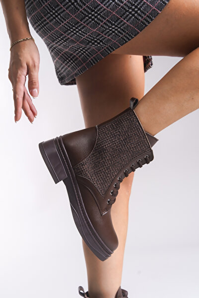 Riccon Elyenrina Kadın Postal Bot 0012703 Kahverengi