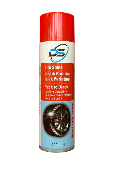 d&s oto bakım DS Lastik Parlatıcı Sprey 500 ml – Islak Parlatma – Uzun Süre Kalıcı – Lastik Koruyucu