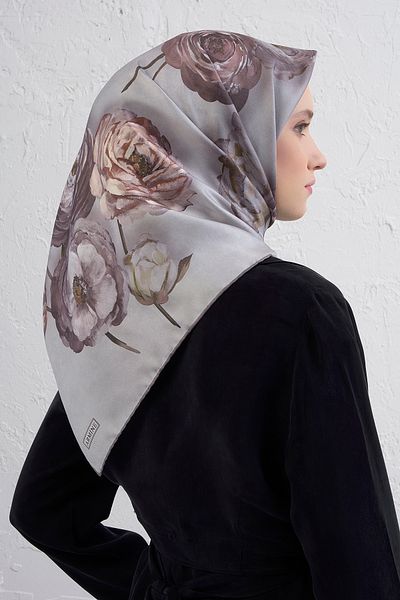 Armine Silk Scarf 9419D (Twi̇ll)-03