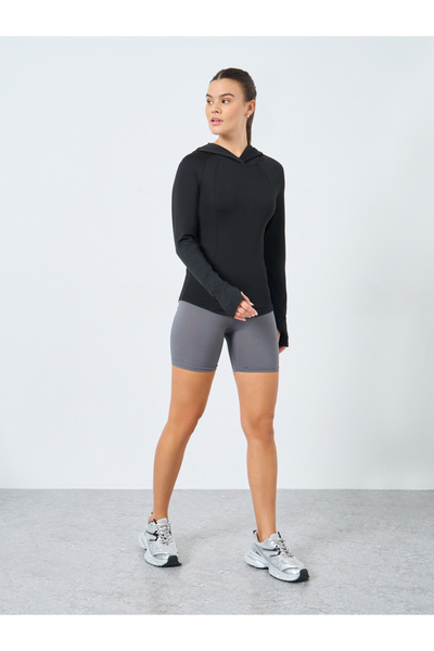 Styli Contour Stitch Detail Hooded Top