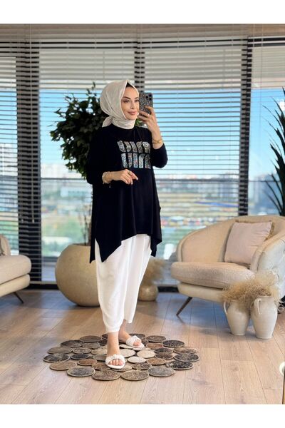 ALANURMODA Tunic with Stone Print Detail