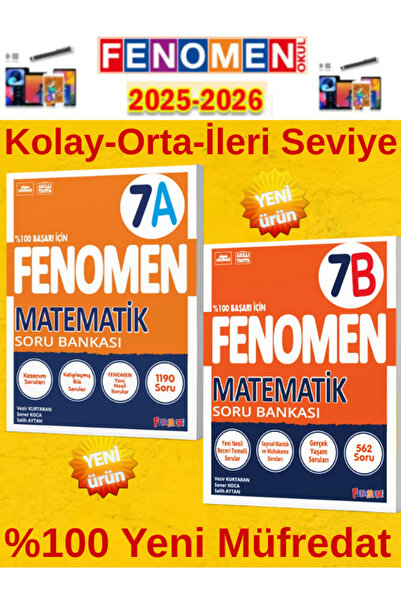 Fenomen Yayıncılık 7.Sınıf Matematik AB Fenomen Video Çözümlü Soru Bankası+An...
