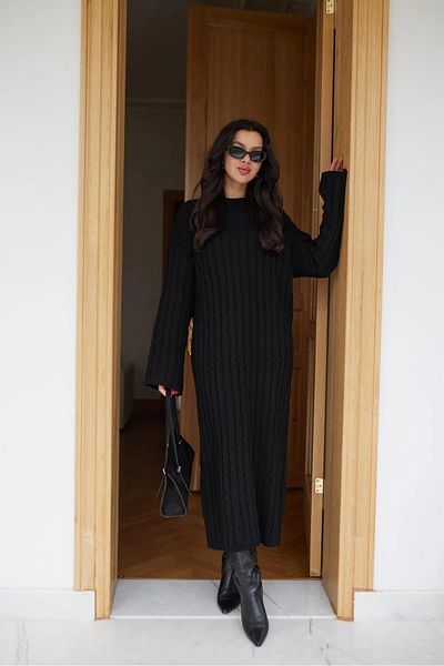 GZT TEKSTİL Women's Knitted Patterned Knitwear Long Dress