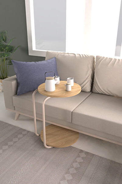 VİLİNZE Tekerlekli Vizon Ayak Yuvarlak C Sehpa