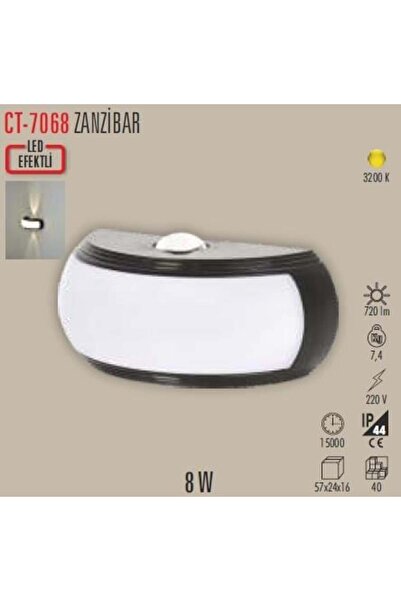 Cata 8W Zanzibar Led Aplik Günışığı Renk Dış Mekan CT-7068