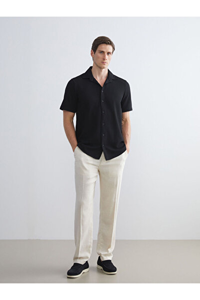 LC Waikiki Southblue Beige Standard Fit Linen Men's Trousers