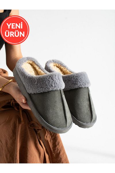 STOCON Women's Indoor Slippers Teddy Bear Figured Plush Indoor Slippers Do Not Make Sound Sole Warm Stylish Design Stc1147