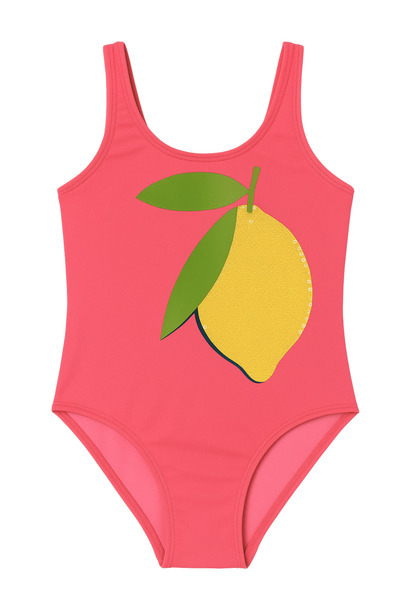 Katia&Bony Girl's Lemon Party Swimsuit Pink