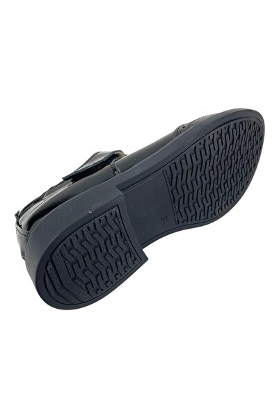 Nubebe Thick Sole Pole Thomas Heel School Shoes Black Patent Leather