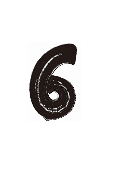 SDX Market Balon folie metalică, Numărul 6, 100 cm, Negru