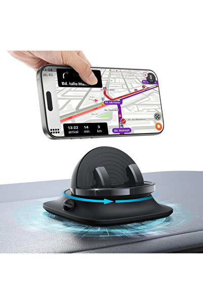 Andobil Suport universal autoadeziv pentru telefon mobil, rotație 360°, negru