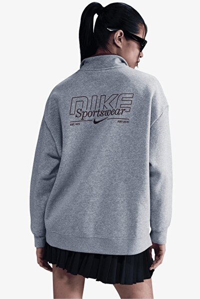 Nike Spornike Sportswear Fleece 1/4 Zipped Oversized Sweatshirt Women Oversize 1/4 Zip Sweatsh