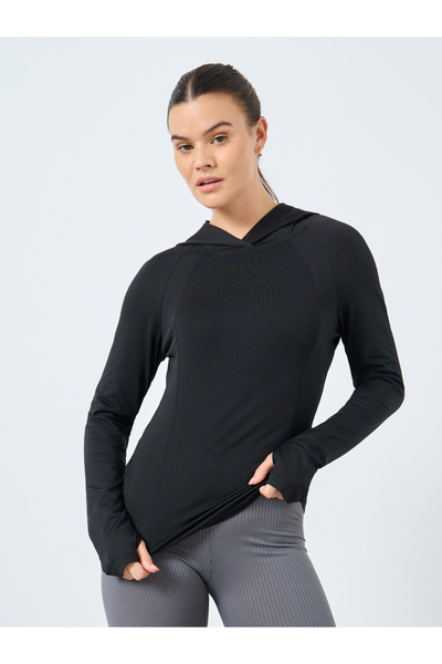 Styli Contour Stitch Detail Hooded Top