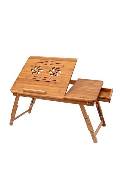 SDX Market Masă pliabilă pentru laptop din lemn de bambus cu design ergonomic...