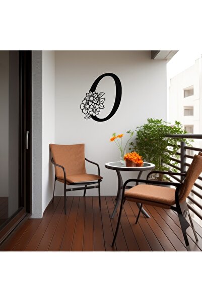 Lucenda Işıklı Kişiye Özel Çiçekli O Harf Dekoratif Tablo Balkon Duvar Dekorl...