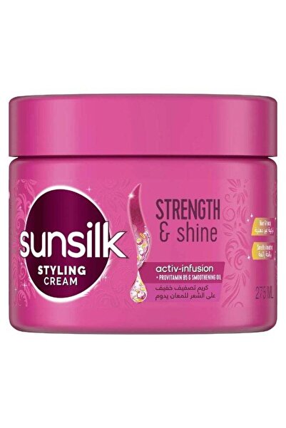 Sunsilk كريم تصفيف الشعر لقوة ولمعان، مع فيتامين B5 النشط وزيت التنعيم، 275 مل