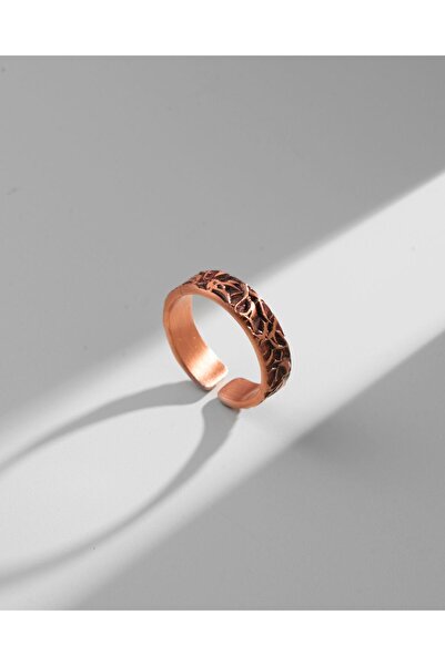 Sırlı Sepet Sarmaşık Desenli Bakır Yüzük (5 mm)