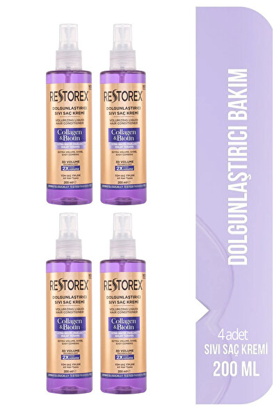 Restorex Balsam lichid cu colagen și biotină, volumizant 4X200Ml