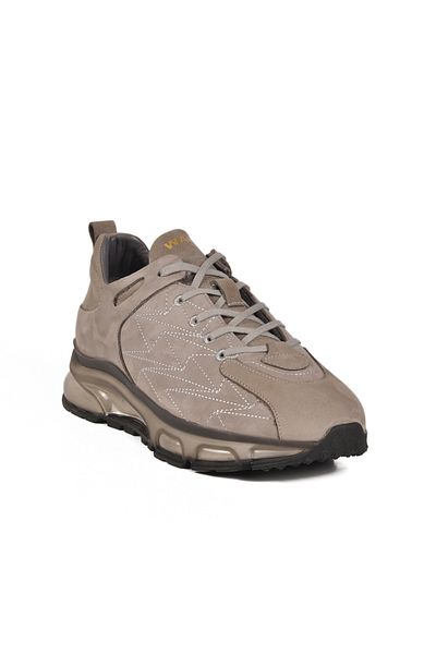 WALKWAY Gray Genuine Leather Men's Sports Shoes 2623 m