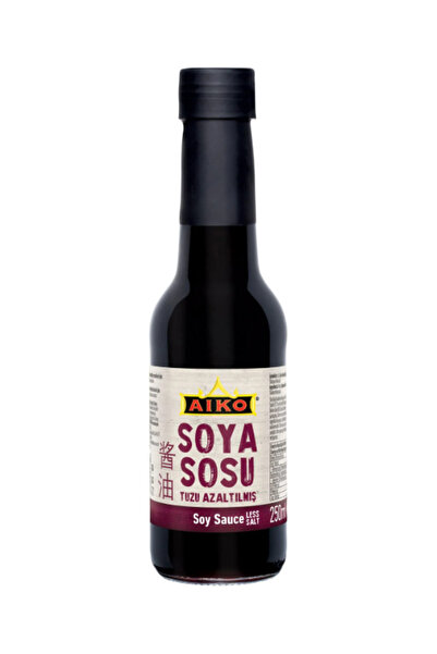 AIKO Soya Sosu Tuzu Azaltılmış Cam 250 ml 12 li Paket