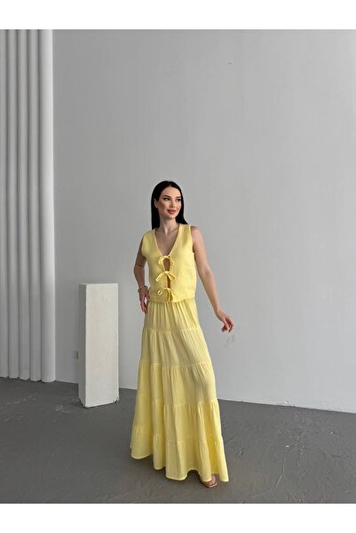 BLACK PEARL Müslin Kumaş Kadın Uzun Etek