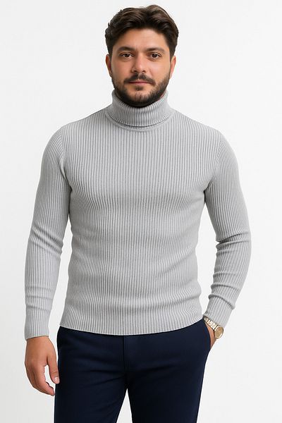 EMKA GİYİM Men's Slimfit Full Lycra High Neck Turtleneck Sweater