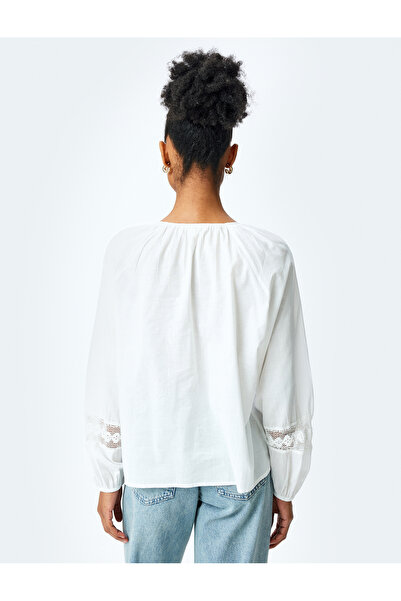 Koton Μπλούζα με μακρύ μανίκι με λεπτομέρεια φιστό oversized