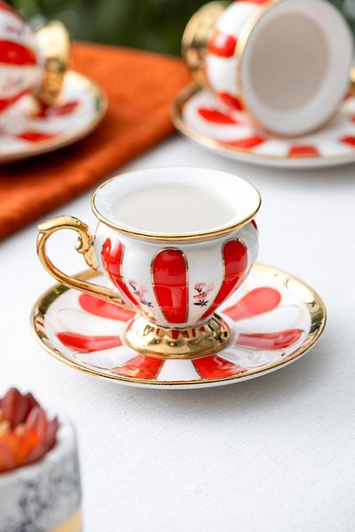 ACAR Scarlet 6-Person Coffee Cup Set - 90 ml