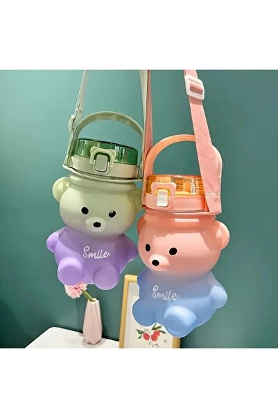MUBX Smile Teddy Bear 800ml Water Bottle Water Bottle Water Bottle Bpa Free Water Bottle (with Sticker Gift)