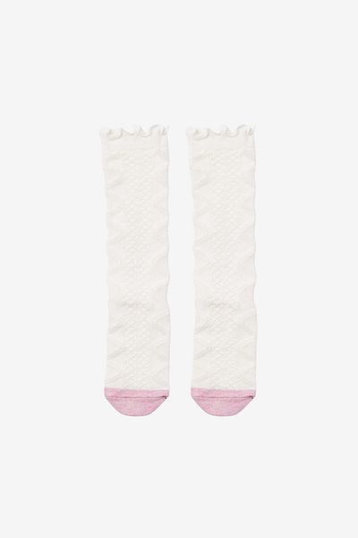 Katia&Bony Baby Girl Patterned Knee Socks Ecru