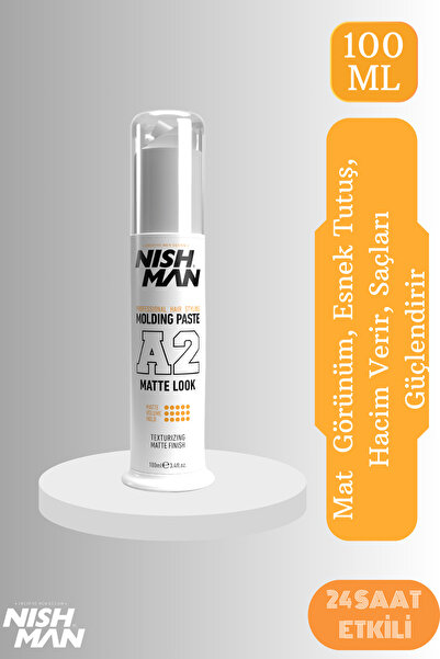 NISHMAN Saç Şekillendirici Ultra Mat Oynanabilir Pompalı Wax A2 - 100 ml