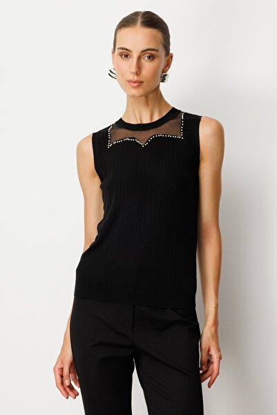 ON Bluză tricotată cu guler cu mărgele