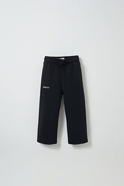 Marvy Black Embroidery Detailed Comfortable Leg Trousers