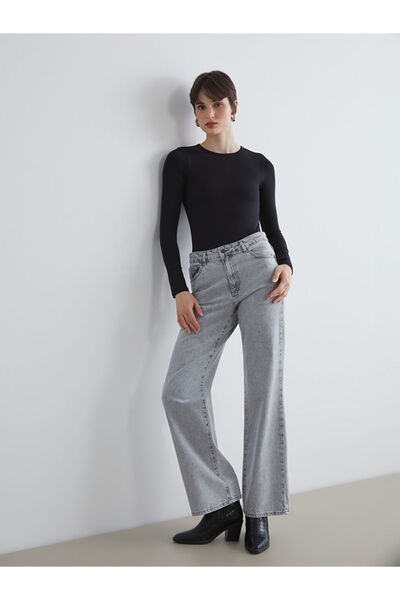 LC Waikiki Gray Wideleg Women's Jean Pants