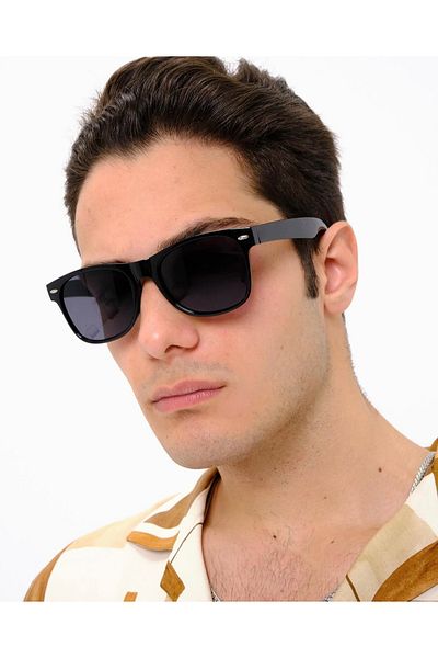 Manu Collection Men's Trendy Black Uv 400 Filter Glasses (Will Be Sent with Case)