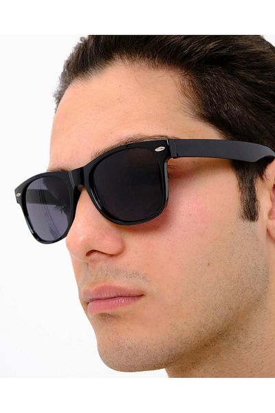 Manu Collection Men's Trendy Black Uv 400 Filter Glasses (Will Be Sent with Case)