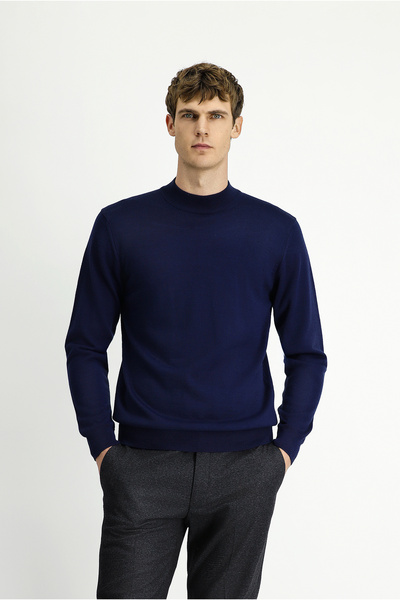 Kiğılı Half Turtleneck Regular Fit Wool Basic Knitted Sweater