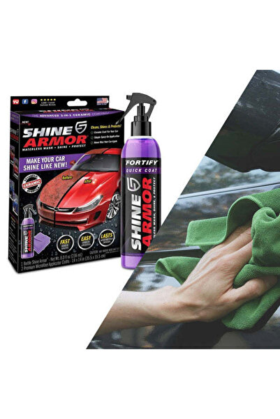 ARTC Kit de ceară auto lichidă, ceramică, Shine Armor, efect hidrofob, 236 ml