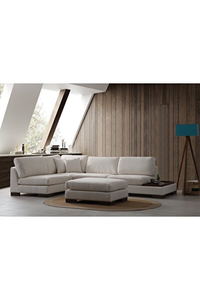 Vivense TULİP KÖŞE KOLTUK ŞÖNİL BEYAZ, SOL KÖŞE