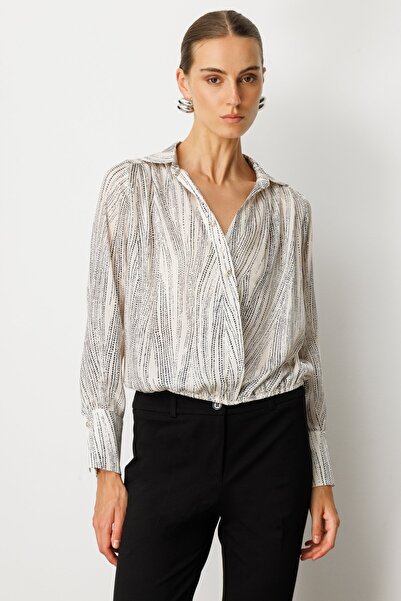 ON Double Breasted Cut Patterned Blouse