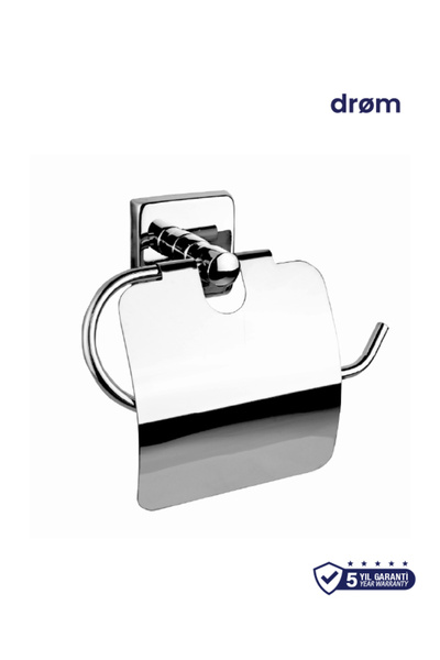 drom Cube Wide Lid Stainless Steel Paper Holder - Luxury Bathroom Toilet Paper Holder