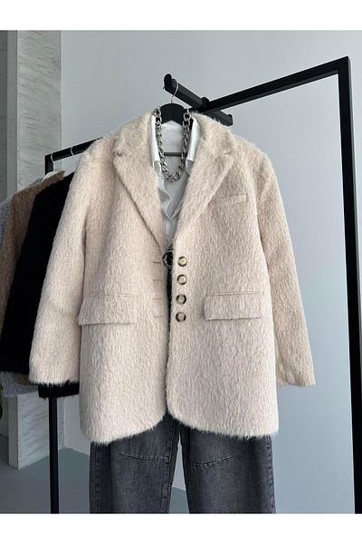 FERZOLAİO 4 Button Stone Cashmere Blazer Jacket