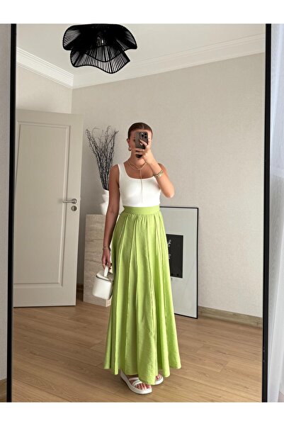 BAŞARAN Πράσινη φούστα με κρασί